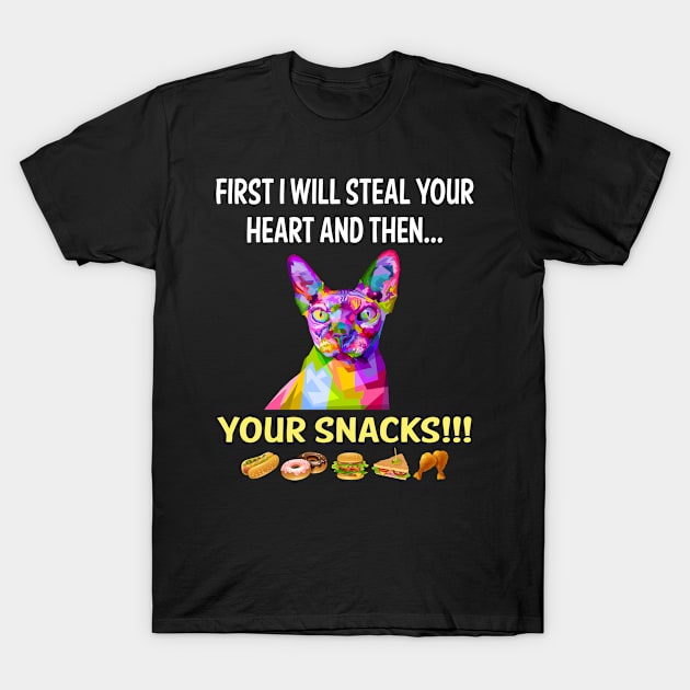 Steal Heart Sphynx Cat 68 T-Shirt by blakelan128